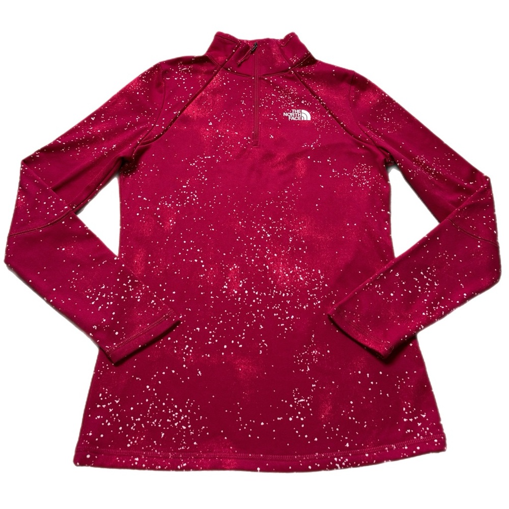 The North Face Hot Pink Constellation Print Fleece Long Sleeve 1/4 Zip Top S